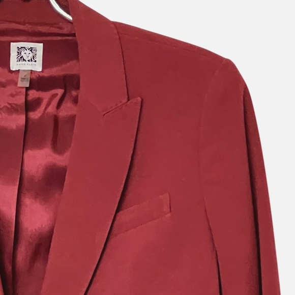 Anne Klein Burgundy/Cooper Single Breasted Blazer Size 4 - Picture 4 of 13